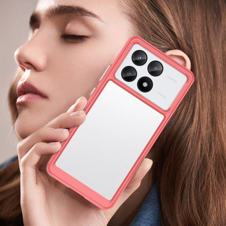 For Xiaomi Redmi K70E Colorful Series Acrylic Hybrid TPU Phone Case(Red) - K70E Cases by PMC TechLife | Online Shopping South Africa | PMC TechLife | Buy Now Pay Later Mobicred