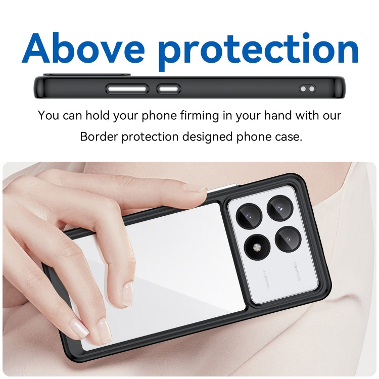 For Xiaomi Redmi K70E Colorful Series Acrylic Hybrid TPU Phone Case(Black) - K70E Cases by PMC TechLife | Online Shopping South Africa | PMC TechLife