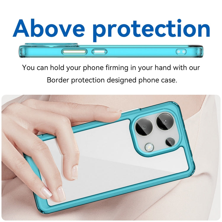 For Xiaomi Redmi Note 13 4G Global Colorful Series Acrylic Hybrid TPU Phone Case(Transparent Blue) - Note 13 Cases by PMC TechLife | Online Shopping South Africa | PMC TechLife | Buy Now Pay Later Mobicred