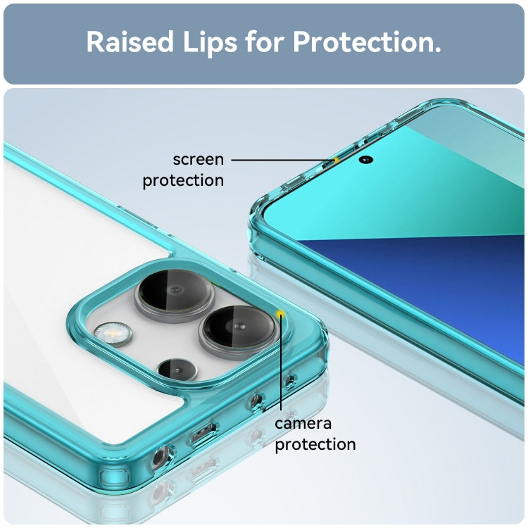 For Xiaomi Redmi Note 13 4G Global Colorful Series Acrylic Hybrid TPU Phone Case(Transparent Blue) - Note 13 Cases by PMC TechLife | Online Shopping South Africa | PMC TechLife | Buy Now Pay Later Mobicred