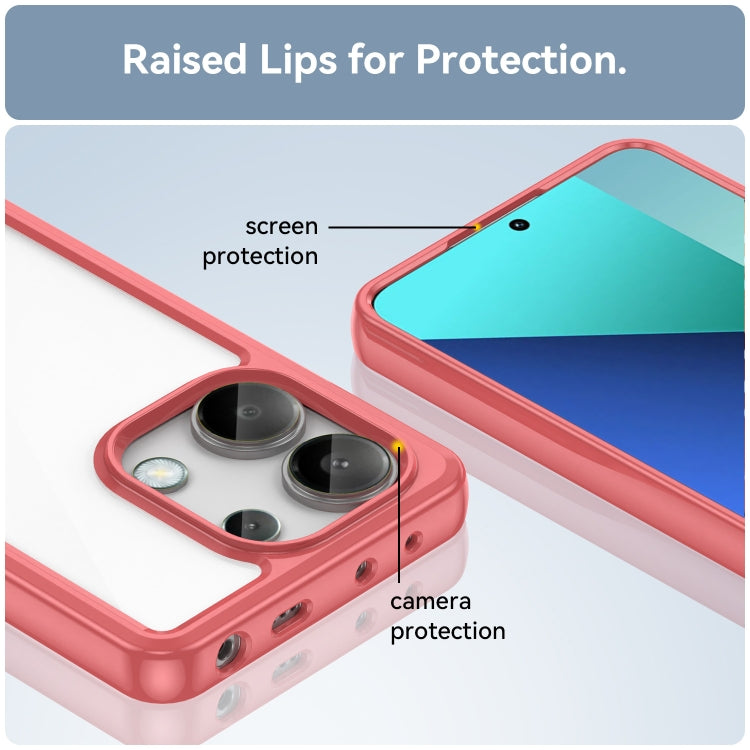 For Xiaomi Redmi Note 13 4G Global Colorful Series Acrylic Hybrid TPU Phone Case(Red) - Note 13 Cases by PMC TechLife | Online Shopping South Africa | PMC TechLife | Buy Now Pay Later Mobicred