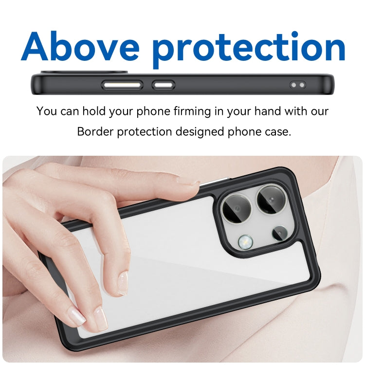 For Xiaomi Redmi Note 13 4G Global Colorful Series Acrylic Hybrid TPU Phone Case(Black) - Note 13 Cases by PMC TechLife | Online Shopping South Africa | PMC TechLife | Buy Now Pay Later Mobicred