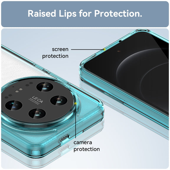For Xiaomi 14 Ultra Colorful Series Acrylic Hybrid TPU Phone Case(Transparent Blue)