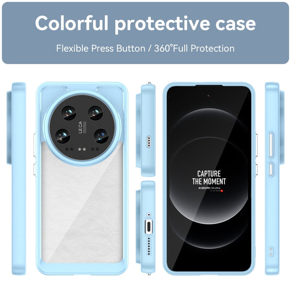 For Xiaomi 14 Ultra Colorful Series Acrylic Hybrid TPU Phone Case(Blue)