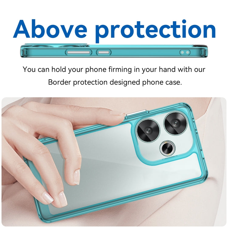 For Xiaomi Redmi Turbo 3 Colorful Series Acrylic Hybrid TPU Phone Case(Transparent Blue) - Xiaomi Cases by PMC TechLife | Online Shopping South Africa | PMC TechLife | Buy Now Pay Later Mobicred