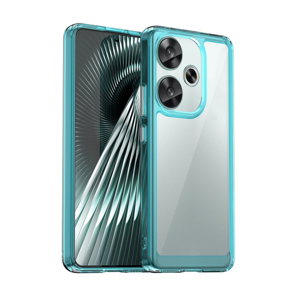 For Xiaomi Redmi Turbo 3 Colorful Series Acrylic Hybrid TPU Phone Case(Transparent Blue)