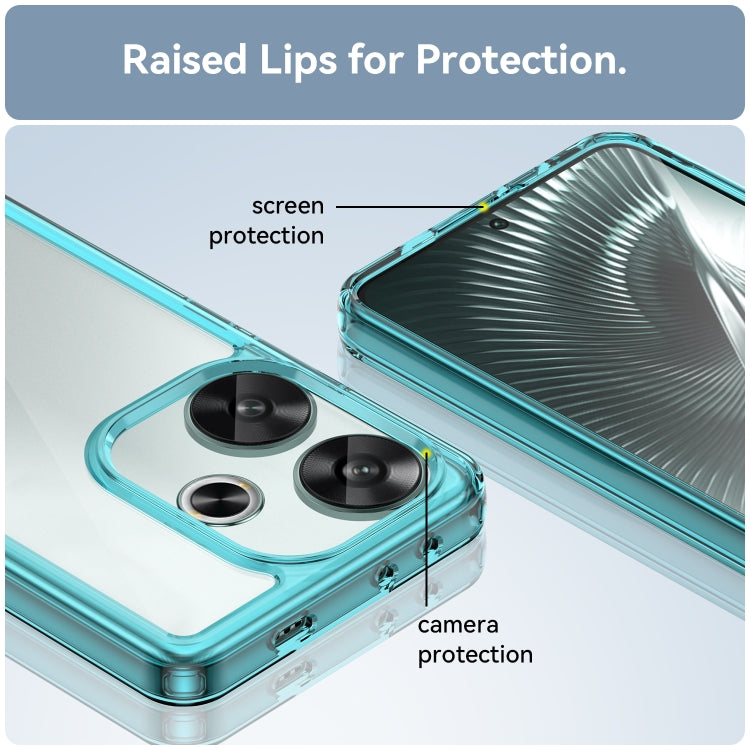 For Xiaomi Redmi Turbo 3 Colorful Series Acrylic Hybrid TPU Phone Case(Transparent Blue)
