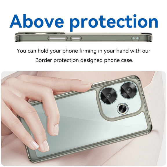 For Xiaomi Redmi Turbo 3 Colorful Series Acrylic Hybrid TPU Phone Case(Transparent Grey)