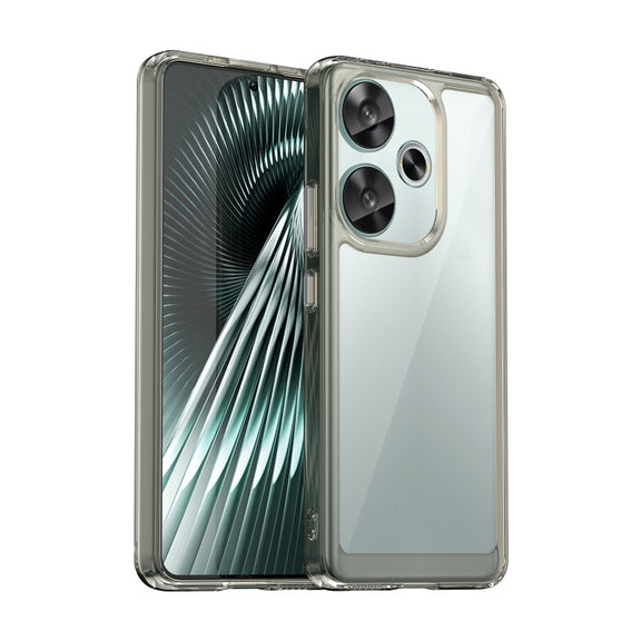 For Xiaomi Redmi Turbo 3 Colorful Series Acrylic Hybrid TPU Phone Case(Transparent Grey)