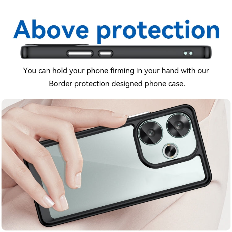 For Xiaomi Redmi Turbo 3 Colorful Series Acrylic Hybrid TPU Phone Case(Black) - Xiaomi Cases by PMC TechLife | Online Shopping South Africa | PMC TechLife | Buy Now Pay Later Mobicred