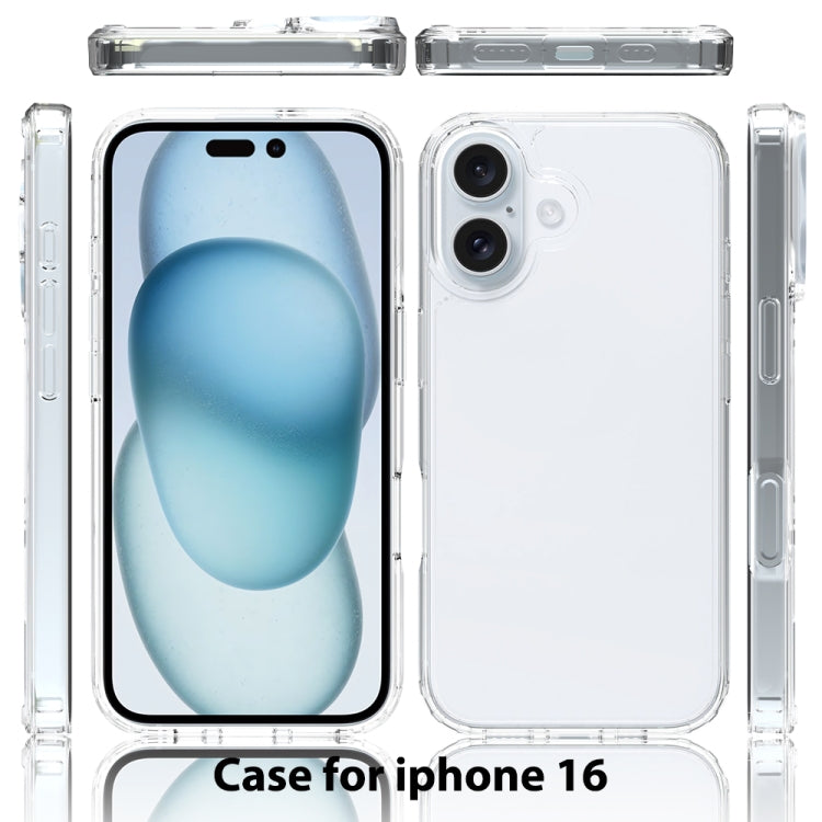 For iPhone 16 Scratchproof Acrylic TPU Phone Case(Transparent) - iPhone 16 Cases by PMC TechLife | Online Shopping South Africa | PMC TechLife | Buy Now Pay Later Mobicred