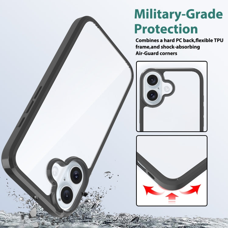 For iPhone 16 Scratchproof Acrylic TPU Phone Case(Black) - iPhone 16 Cases by PMC TechLife | Online Shopping South Africa | PMC TechLife | Buy Now Pay Later Mobicred