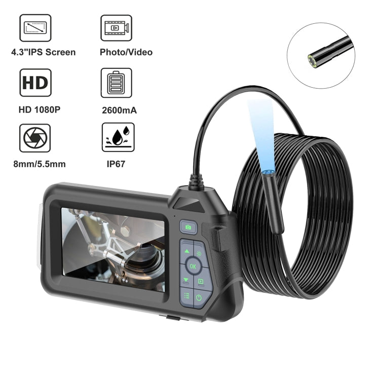M60 4.3 inch Single Camera with Screen Endoscope, Length:10m(5.5mm) -  by PMC TechLife | Online Shopping South Africa | PMC TechLife | Buy Now Pay Later Mobicred
