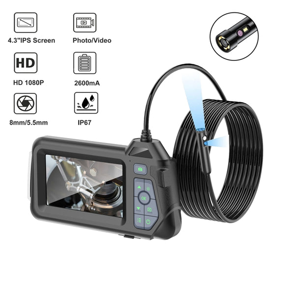 M60 4.3 inch Dual Camera with Screen Endoscope, Length:10m(8mm)