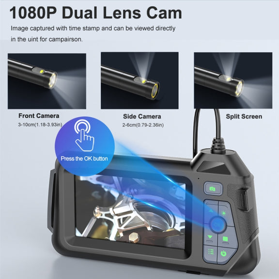 M60 4.3 inch Dual Camera with Screen Endoscope, Length:10m(8mm)
