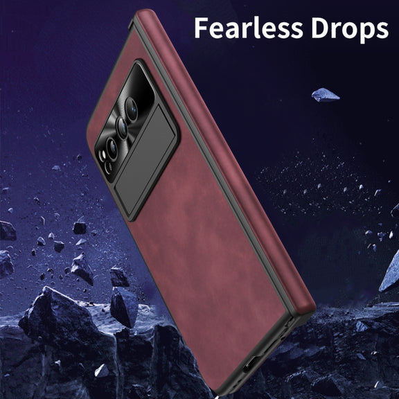For Google Pixel Fold Napa Texture All-inclusive Phone Case(Red)