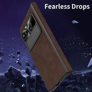For Google Pixel Fold Napa Texture All-inclusive Phone Case(Coffee)