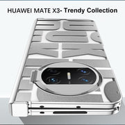 For Huawei Mate X3 Integrated Electroplating Folding Phone Case with Hinge(Black)