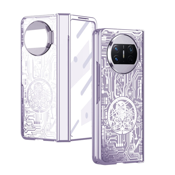 For Huawei Mate X3 Mechanical Legend Integrated Electroplating All-inclusive Phone Case(Purple)
