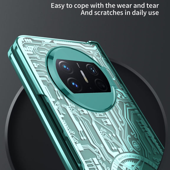 For Huawei Mate X3 Mechanical Legend Integrated Electroplating All-inclusive Phone Case(Champagne Gold)