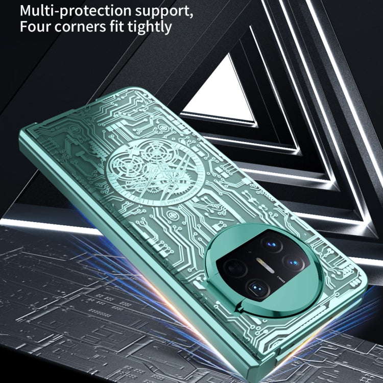For Huawei Mate X3 Mechanical Legend Integrated Electroplating All-inclusive Phone Case(Purple)