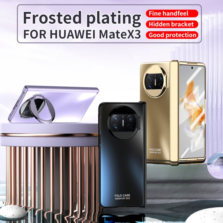 For Huawei Mate X3 Sub-plating Frame PC Phone Case(Purple)