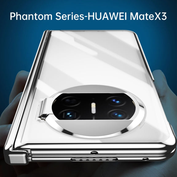 For Huawei Mate X3 Electroplating PC Folding Phone Case with Hinge(Gold)