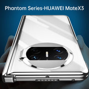 For Huawei Mate X3 Electroplating PC Folding Phone Case with Hinge(Transparent)