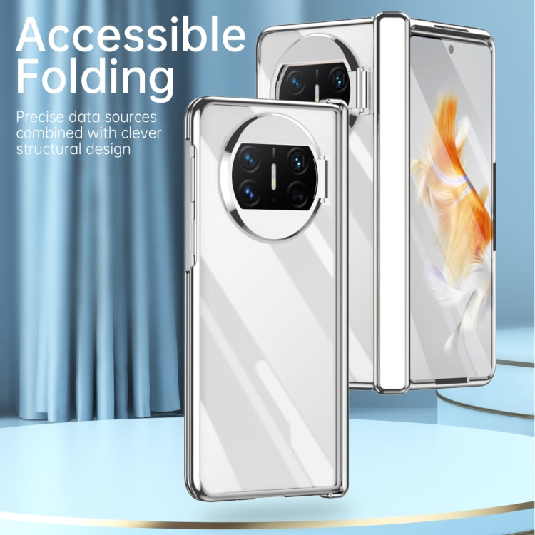 For Huawei Mate X3 Integrated Electroplating PC Folding Phone Case with Hinge(Gold)