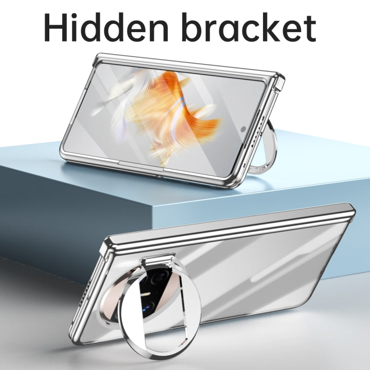 For Huawei Mate X3 Integrated Electroplating PC Folding Phone Case with Hinge(Gold)