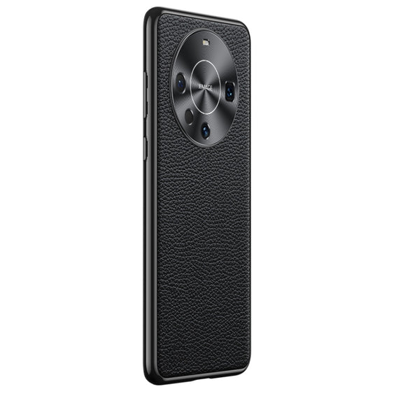 For Huawei Mate 60 Pro Litchi Texture Genuine Leather Phone Case(Black)