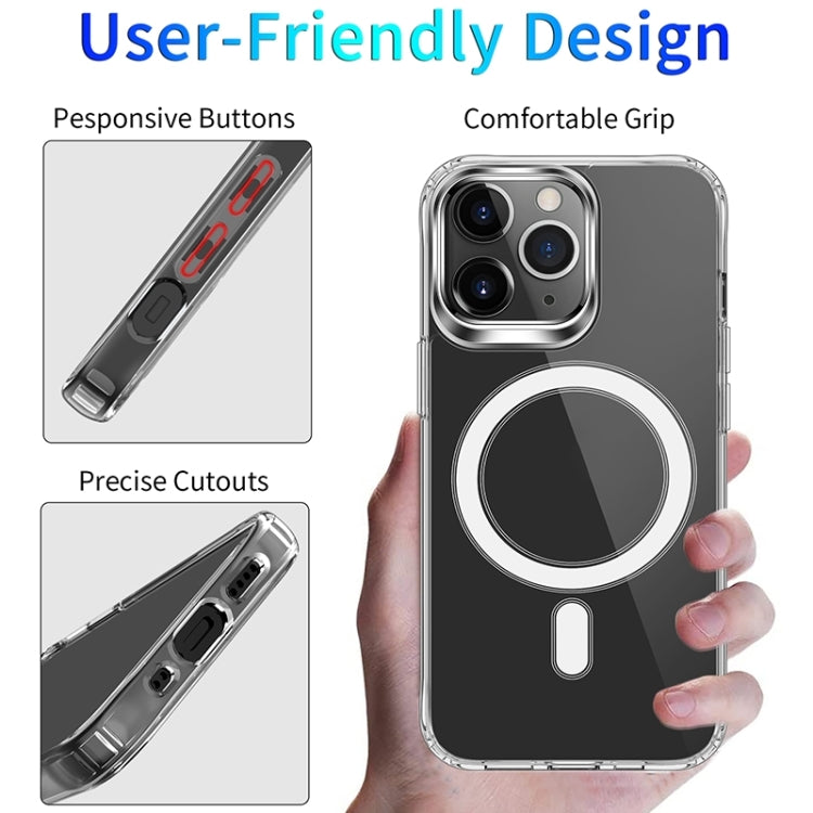 For iPhone 15 Pro MagSafe Magnetic Four Corner Airbags Phone Case(Transparent) - iPhone 15 Pro Cases by PMC TechLife | Online Shopping South Africa | PMC TechLife