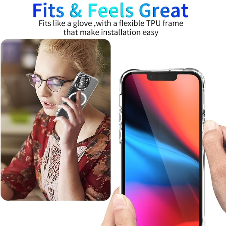 For iPhone 15 Pro MagSafe Magnetic Four Corner Airbags Phone Case(Transparent) - iPhone 15 Pro Cases by PMC TechLife | Online Shopping South Africa | PMC TechLife