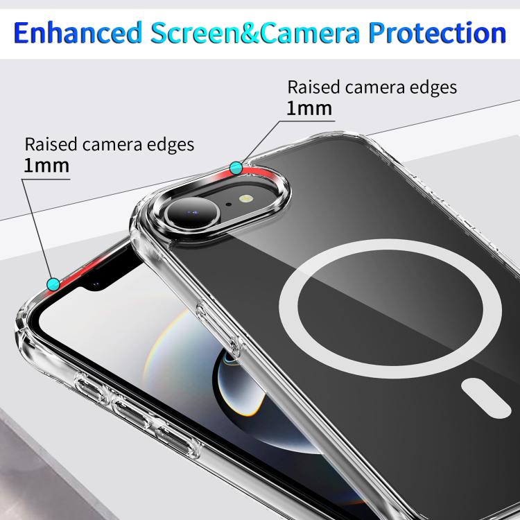 For iPhone 16e Four Corner Airbags MagSafe Magnetic Phone Case(Transparent) - iPhone 16e Cases by PMC TechLife | Online Shopping South Africa | PMC TechLife | Buy Now Pay Later Mobicred