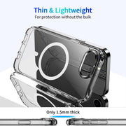 For iPhone 16e Four Corner Airbags MagSafe Magnetic Phone Case(Transparent)