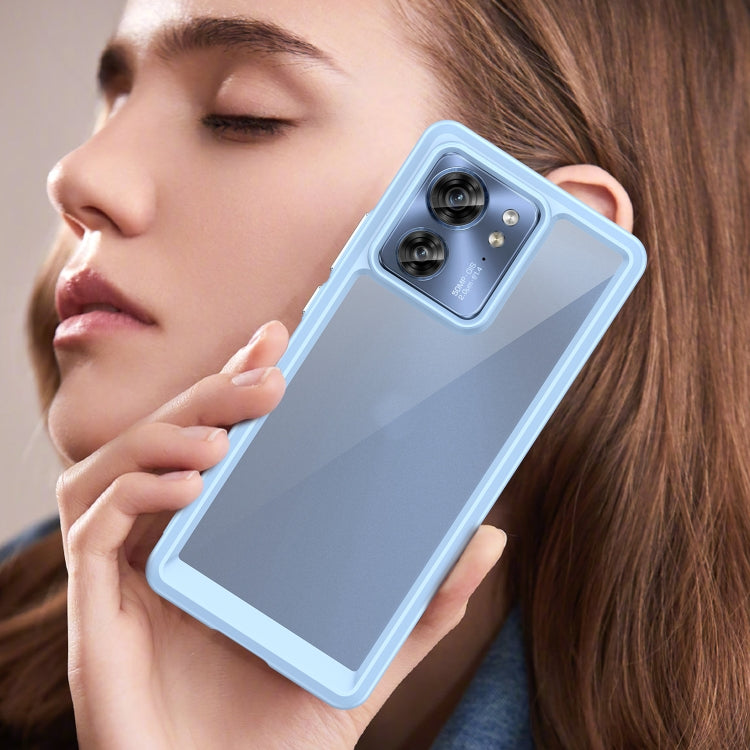 For Motorola Edge 40 Colorful Series Acrylic Hybrid TPU Phone Case(Blue) - Motorola Cases by PMC TechLife | Online Shopping South Africa | PMC TechLife | Buy Now Pay Later Mobicred