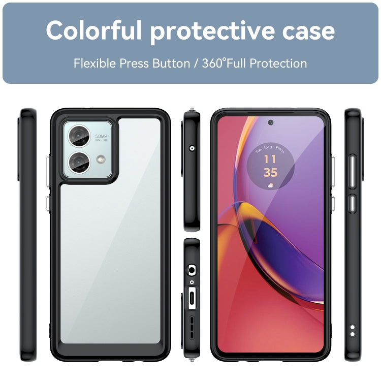 For Motorola Moto G84 Colorful Series Acrylic Hybrid TPU Phone Case(Black)