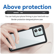 For Motorola Moto G84 Colorful Series Acrylic Hybrid TPU Phone Case(Black)