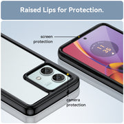For Motorola Moto G84 Colorful Series Acrylic Hybrid TPU Phone Case(Black)