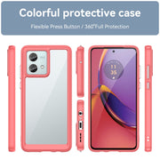 For Motorola Moto G84 Colorful Series Acrylic Hybrid TPU Phone Case(Red)