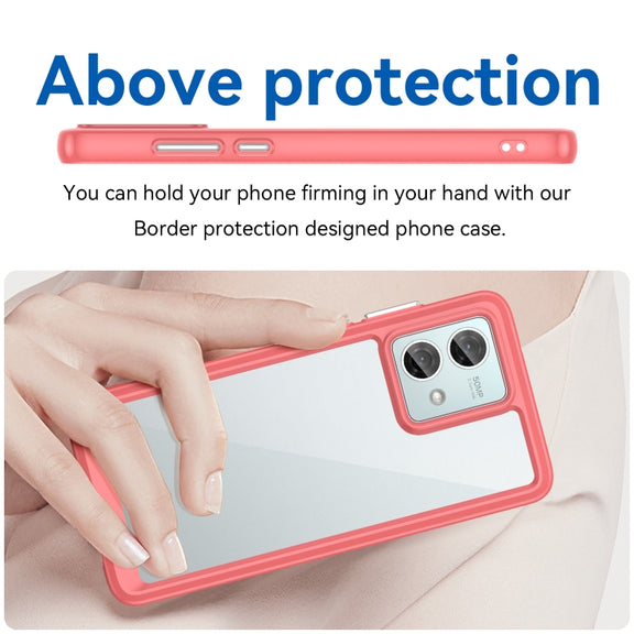 For Motorola Moto G84 Colorful Series Acrylic Hybrid TPU Phone Case(Red)