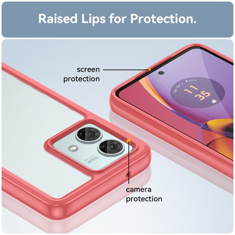For Motorola Moto G84 Colorful Series Acrylic Hybrid TPU Phone Case(Red)