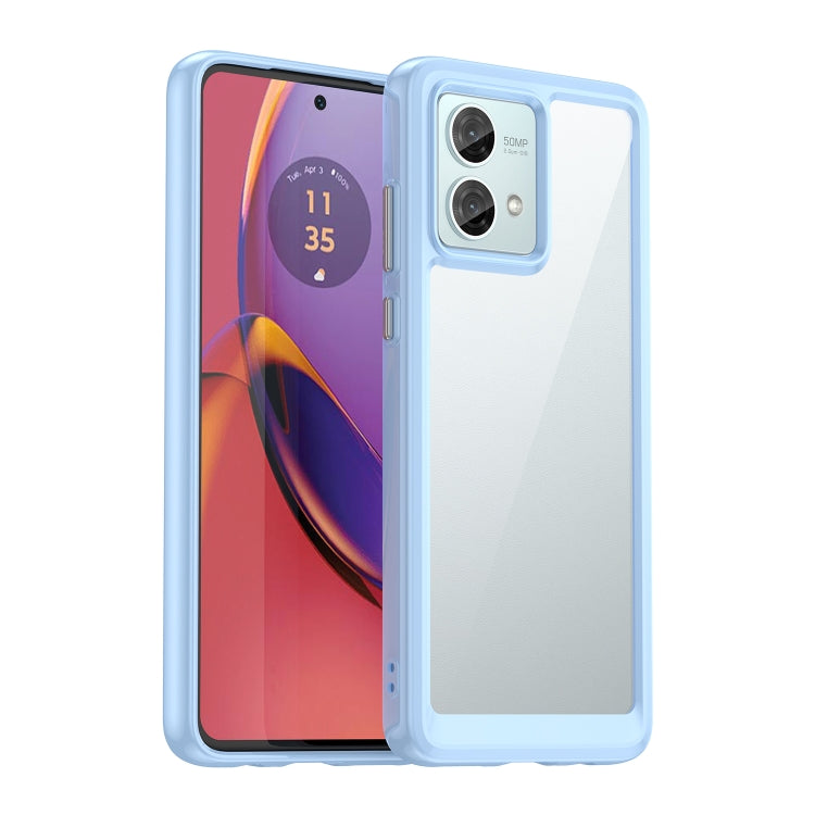 For Motorola Moto G84 Colorful Series Acrylic Hybrid TPU Phone Case(Blue) - Motorola Cases by PMC TechLife | Online Shopping South Africa | PMC TechLife | Buy Now Pay Later Mobicred