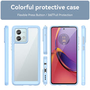 For Motorola Moto G84 Colorful Series Acrylic Hybrid TPU Phone Case(Blue)
