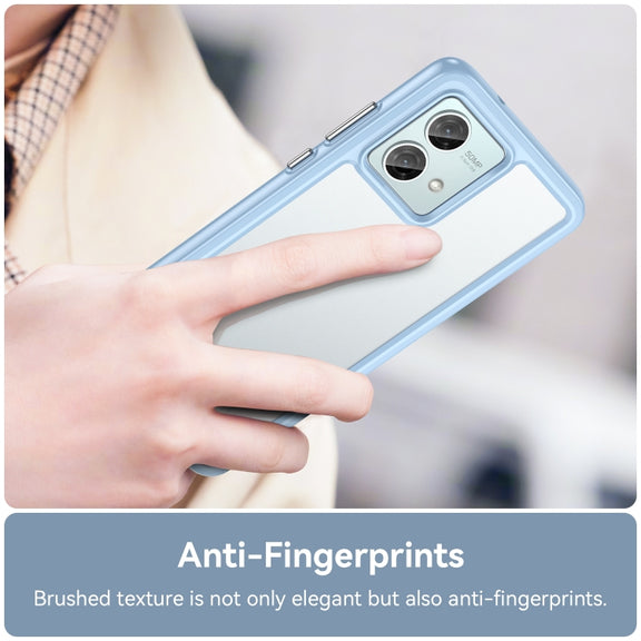 For Motorola Moto G84 Colorful Series Acrylic Hybrid TPU Phone Case(Blue)