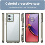 For Motorola Moto G84 Colorful Series Acrylic Hybrid TPU Phone Case(Transparent Grey)