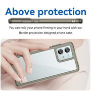 For Motorola Moto G84 Colorful Series Acrylic Hybrid TPU Phone Case(Transparent Grey)
