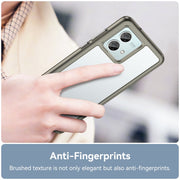For Motorola Moto G84 Colorful Series Acrylic Hybrid TPU Phone Case(Transparent Grey)