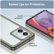 For Motorola Moto G84 Colorful Series Acrylic Hybrid TPU Phone Case(Transparent Grey)