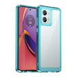 For Motorola Moto G84 Colorful Series Acrylic Hybrid TPU Phone Case(Transparent Blue) - Motorola Cases by PMC TechLife | Online Shopping South Africa | PMC TechLife | Buy Now Pay Later Mobicred